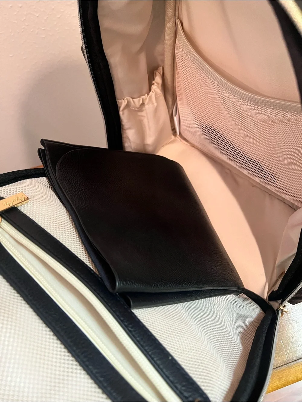 itzy ritzy Black Leatherette Baby Diaper Backpack